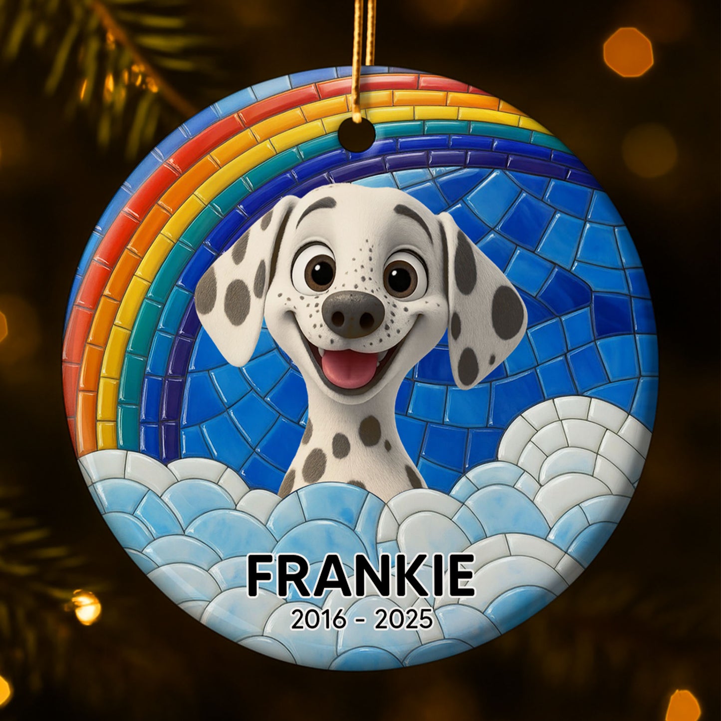 To My Beloved Pet Remembering Our Times, Rainbow Mosaic With Dalmatian