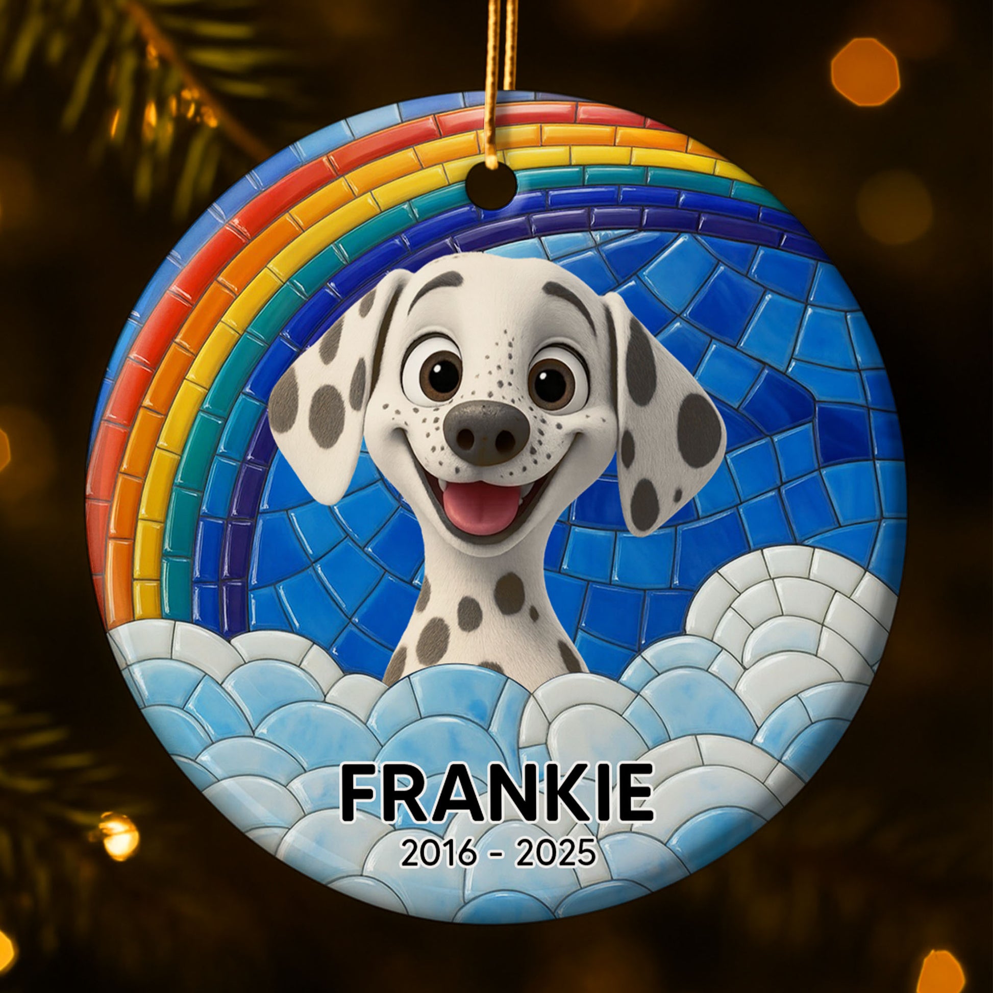 To My Beloved Pet Remembering Our Times, Rainbow Mosaic With Dalmatian