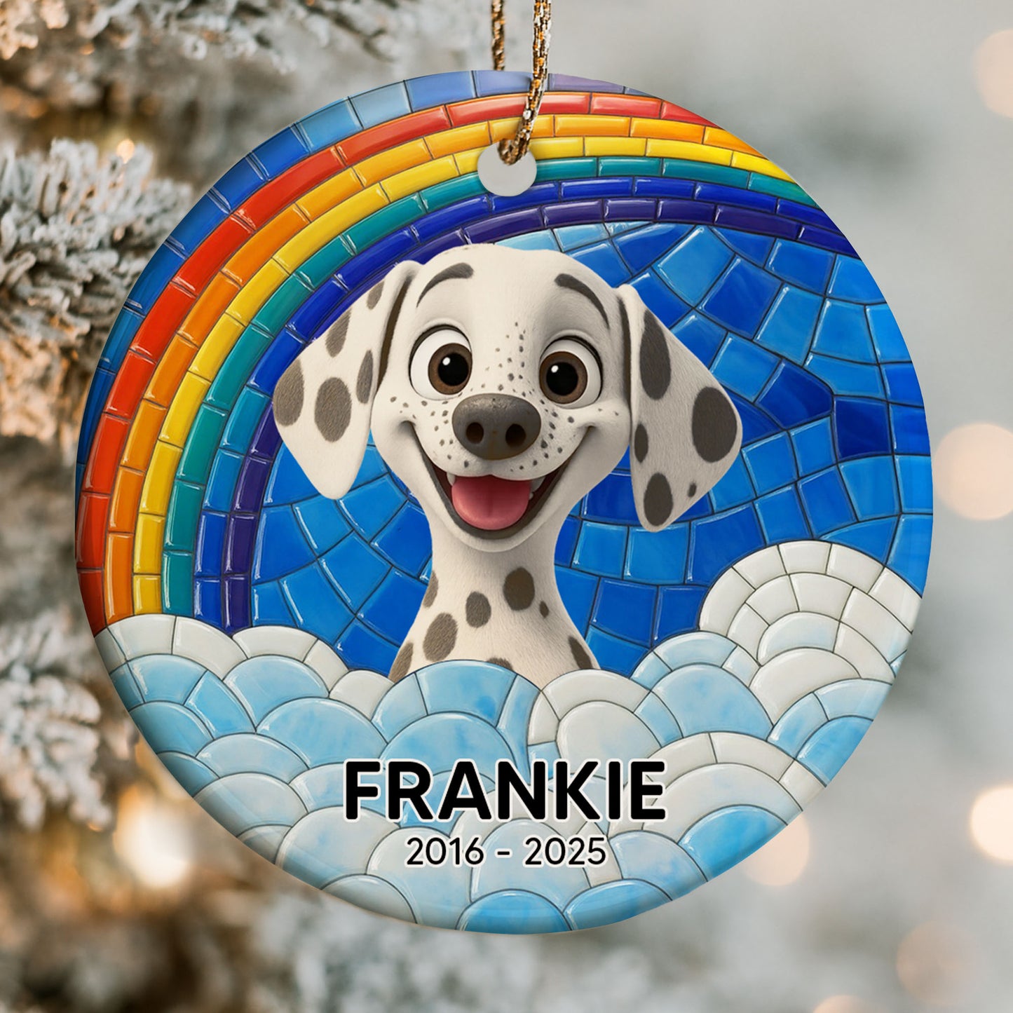 To My Beloved Pet Remembering Our Times, Rainbow Mosaic With Dalmatian