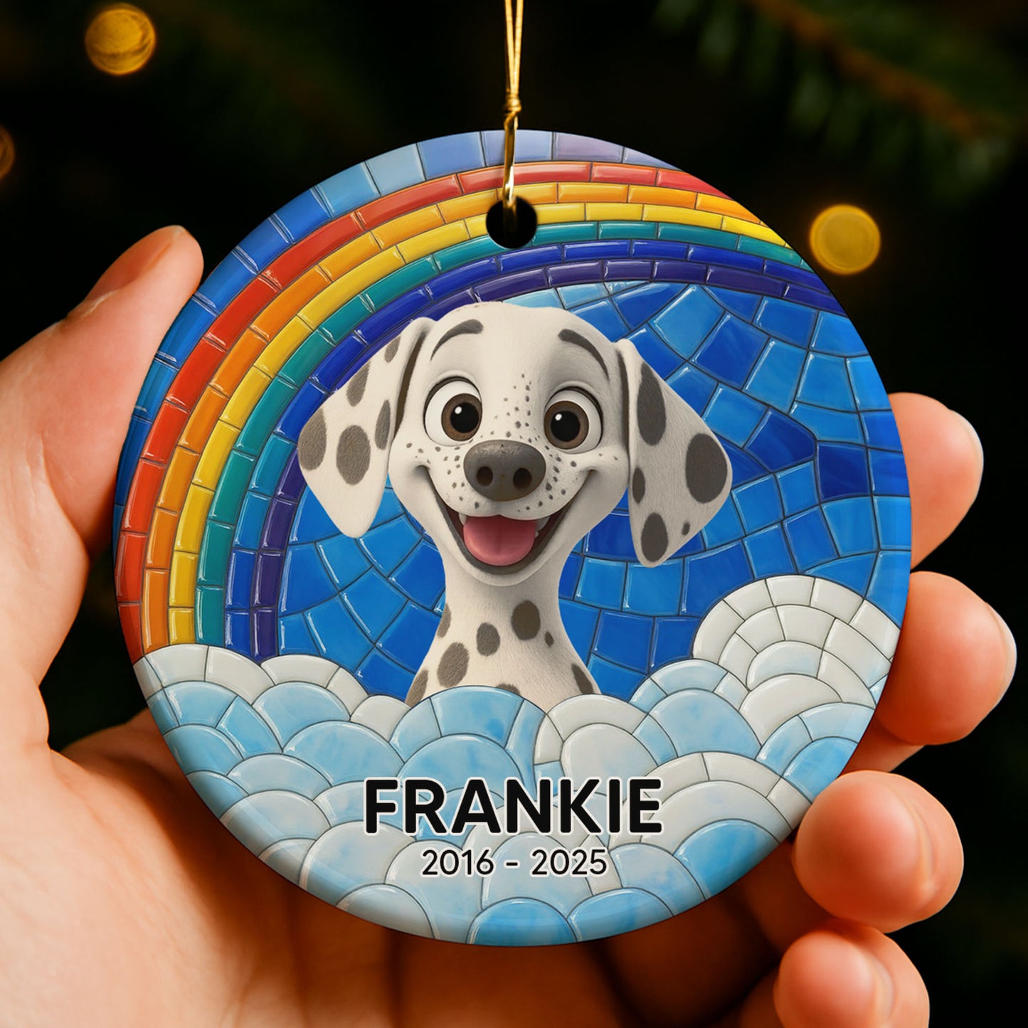 To My Beloved Pet Remembering Our Times, Rainbow Mosaic With Dalmatian