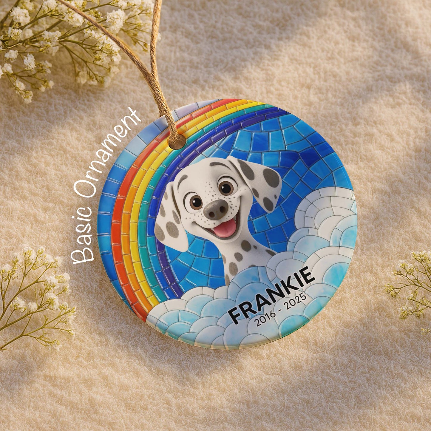 To My Beloved Pet Remembering Our Times, Rainbow Mosaic With Dalmatian