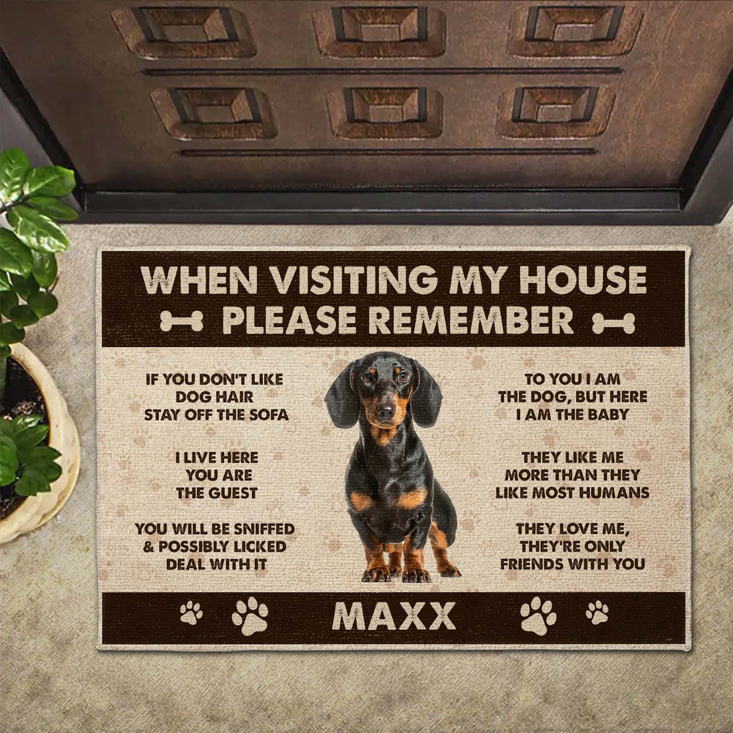 When Visiting My House Please Remember Dog Paw Prints - Personalized Custom Doormat - DOG069_DRM