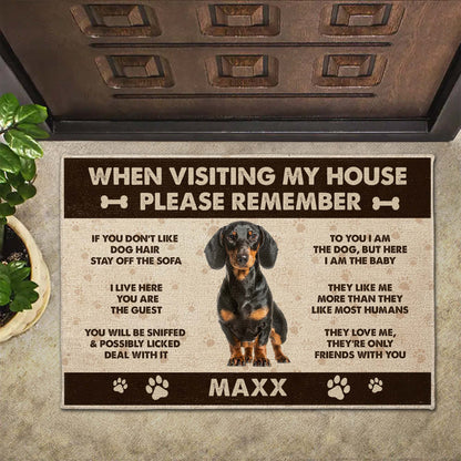 When Visiting My House Please Remember Dog Paw Prints - Personalized Custom Doormat - DOG069_DRM