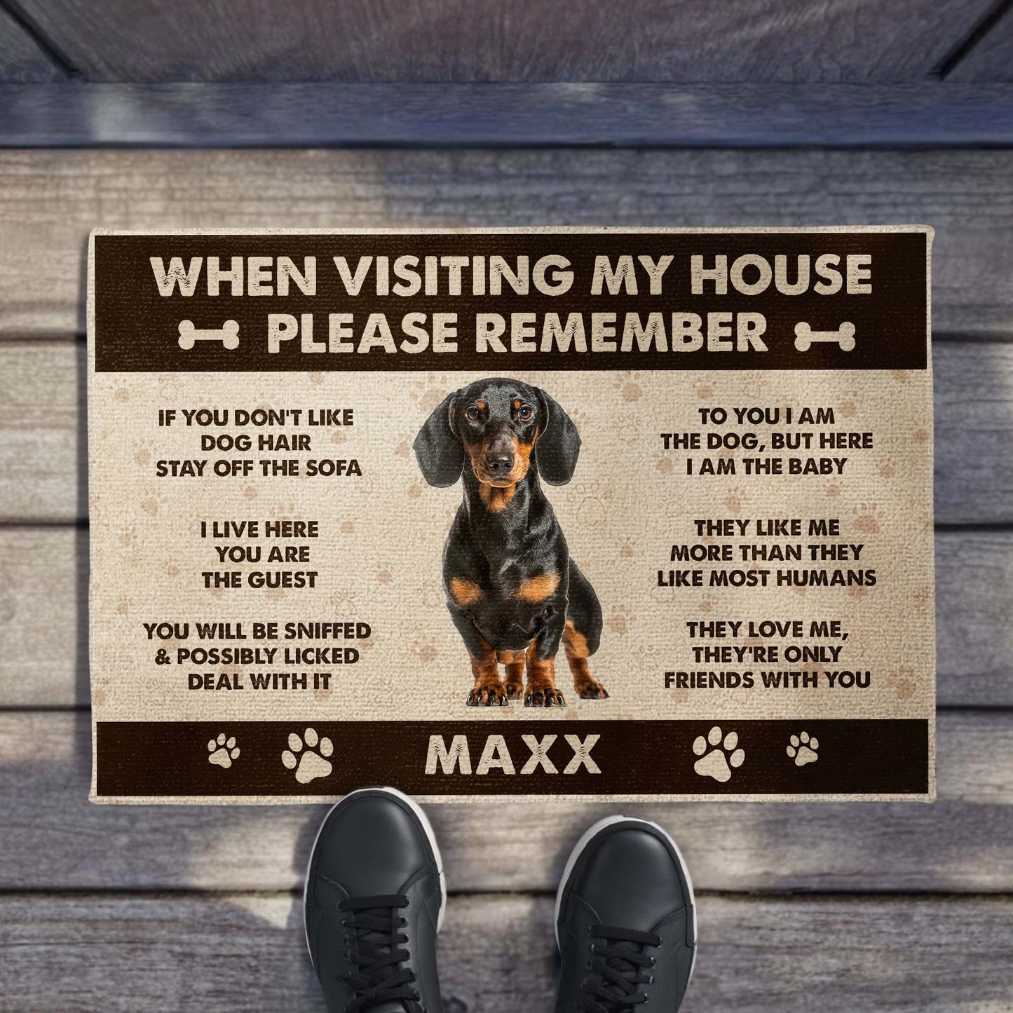 When Visiting My House Please Remember Dog Paw Prints - Personalized Custom Doormat - DOG069_DRM