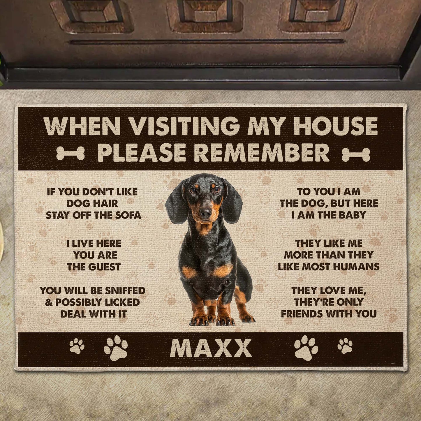 When Visiting My House Please Remember Dog Paw Prints - Personalized Custom Doormat - DOG069_DRM