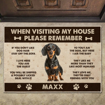 When Visiting My House Please Remember Dog Paw Prints - Personalized Custom Doormat - DOG069_DRM