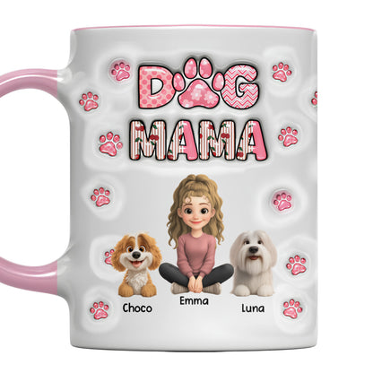 Dog Mom With Cute Cartoon Dogs and Paws Design