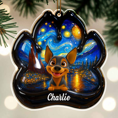 Inspired By Van Gogh's Starry Night With Cute Dog