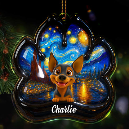 Inspired By Van Gogh's Starry Night With Cute Dog