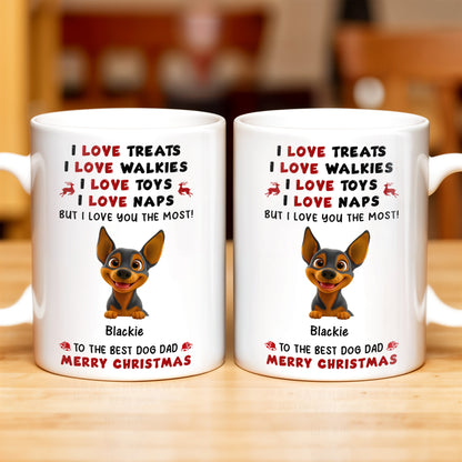 I Love Treats I Love Walkies I Love Toys I Love Naps Merry Christmas