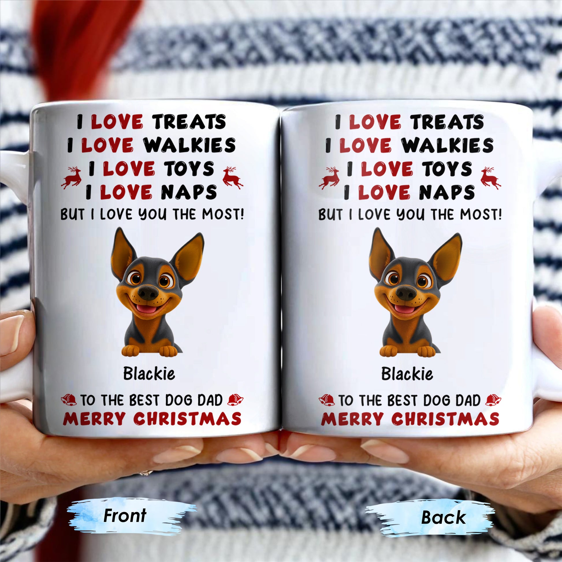 I Love Treats I Love Walkies I Love Toys I Love Naps Merry Christmas