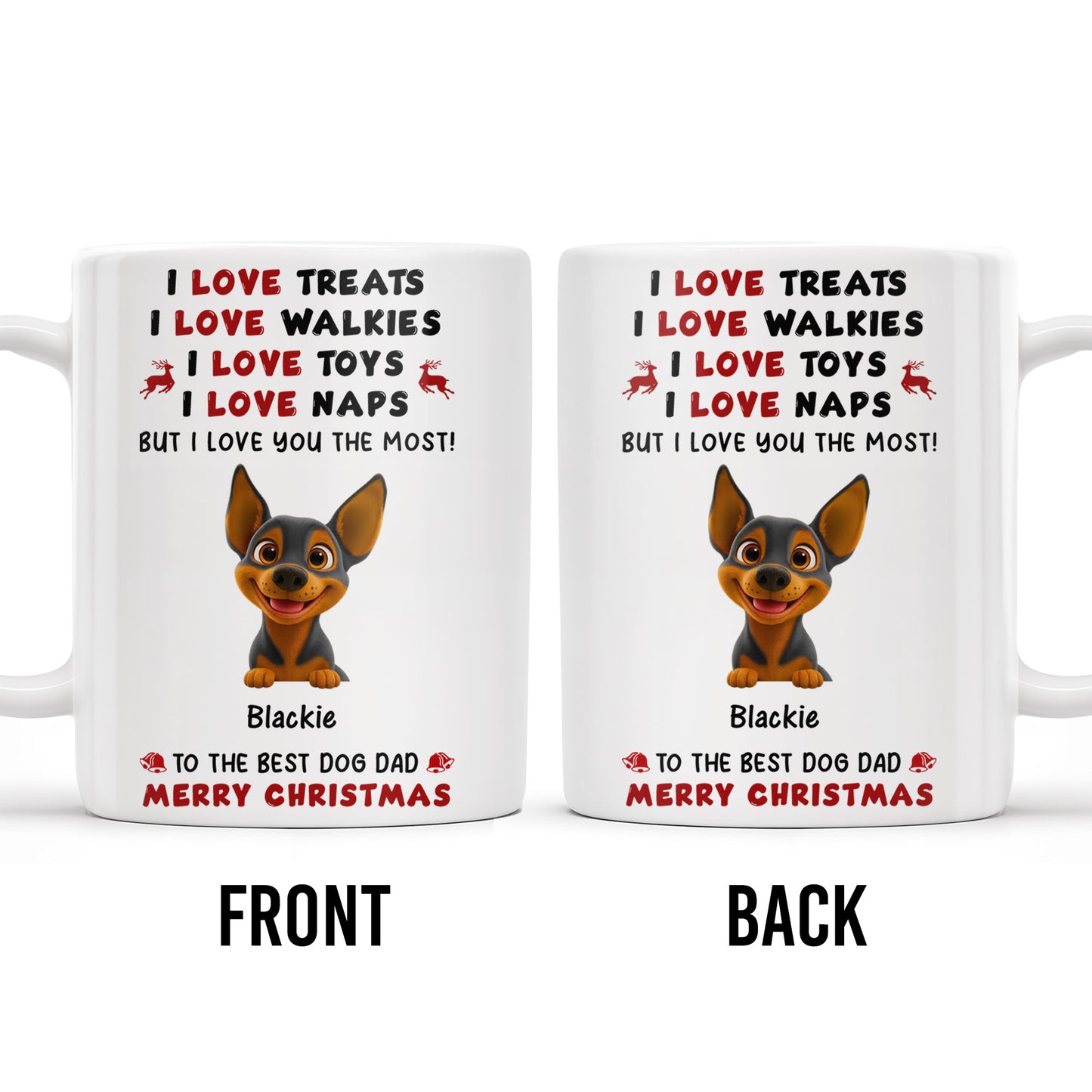 I Love Treats I Love Walkies I Love Toys I Love Naps Merry Christmas