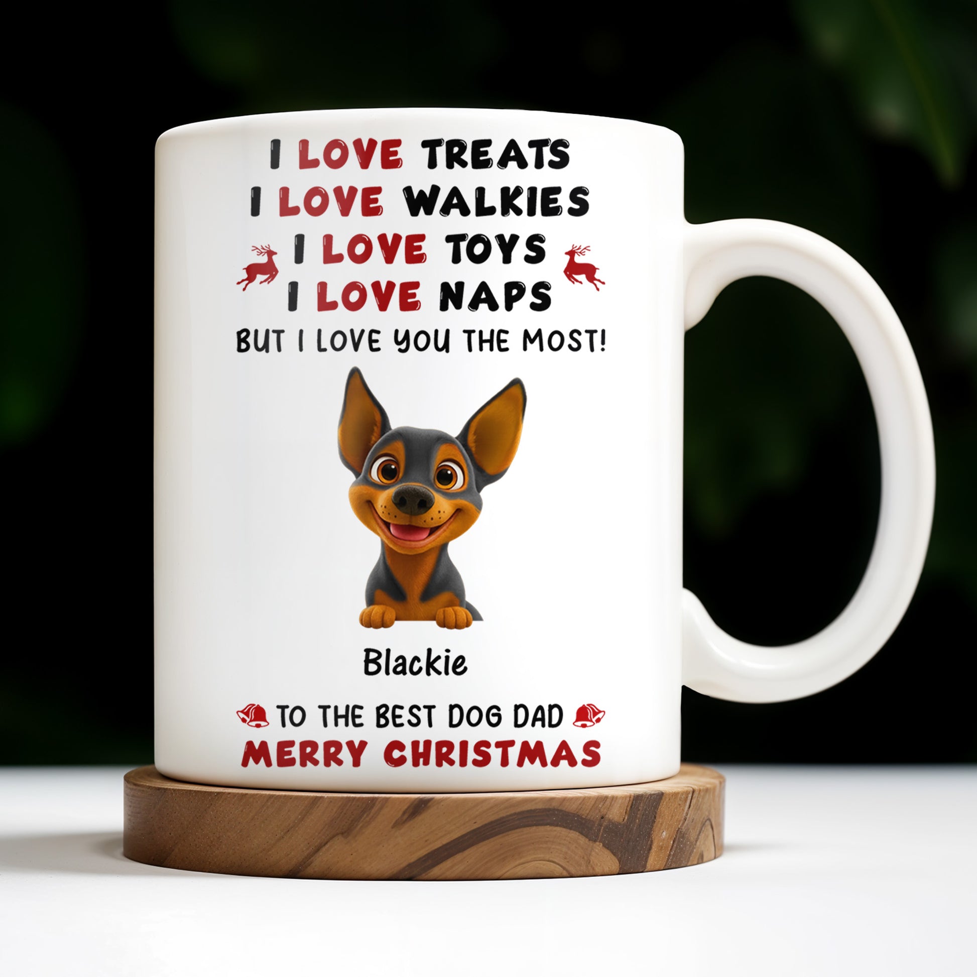 I Love Treats I Love Walkies I Love Toys I Love Naps Merry Christmas