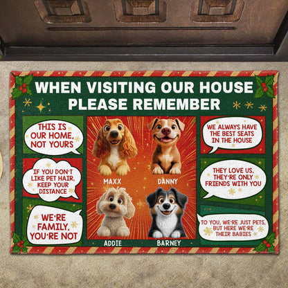 When Visiting Our House Please Remember, Dogs - Personalized Custom Doormat - DOG077_DRM