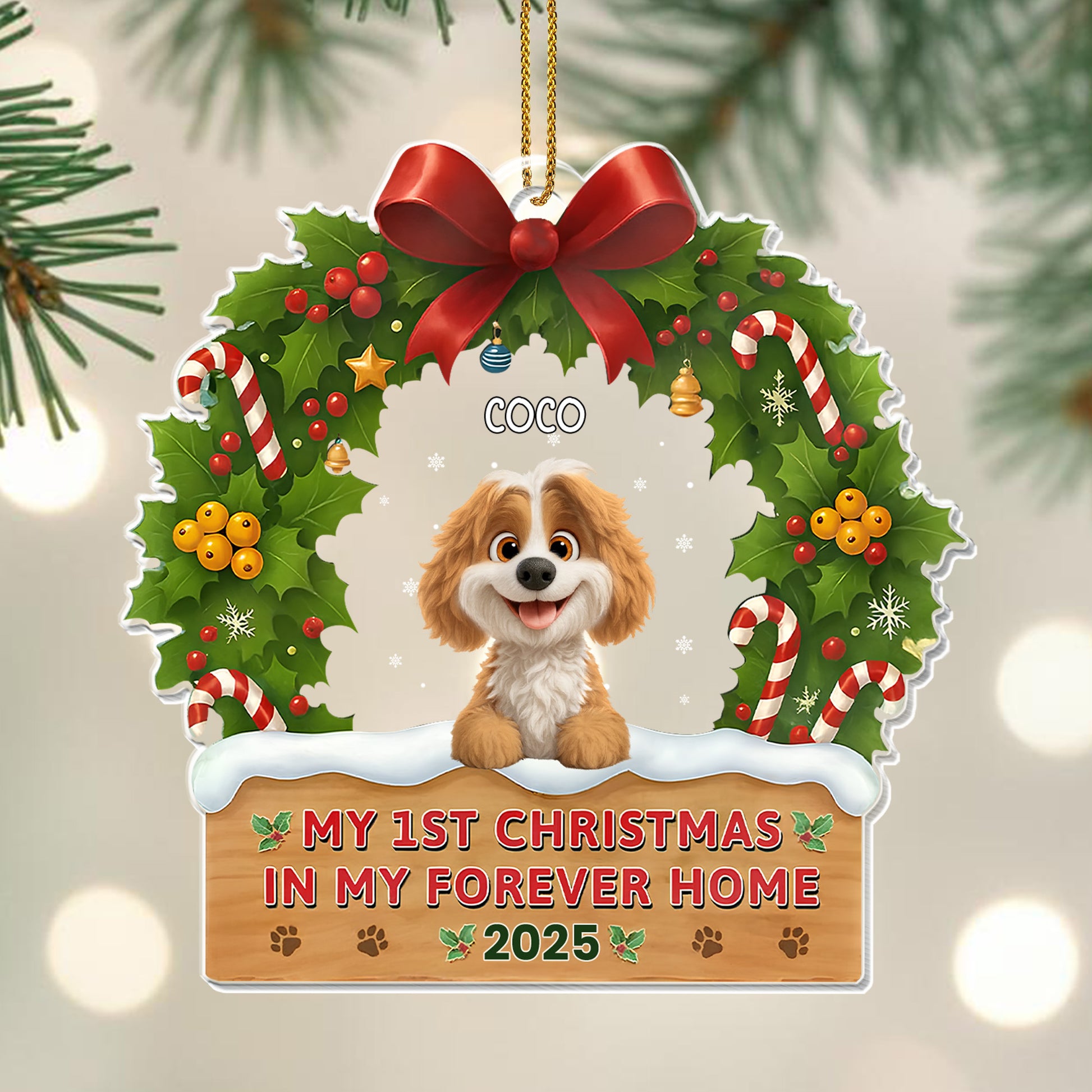My 1st Christmas In My Forever Home Puppy Ornament