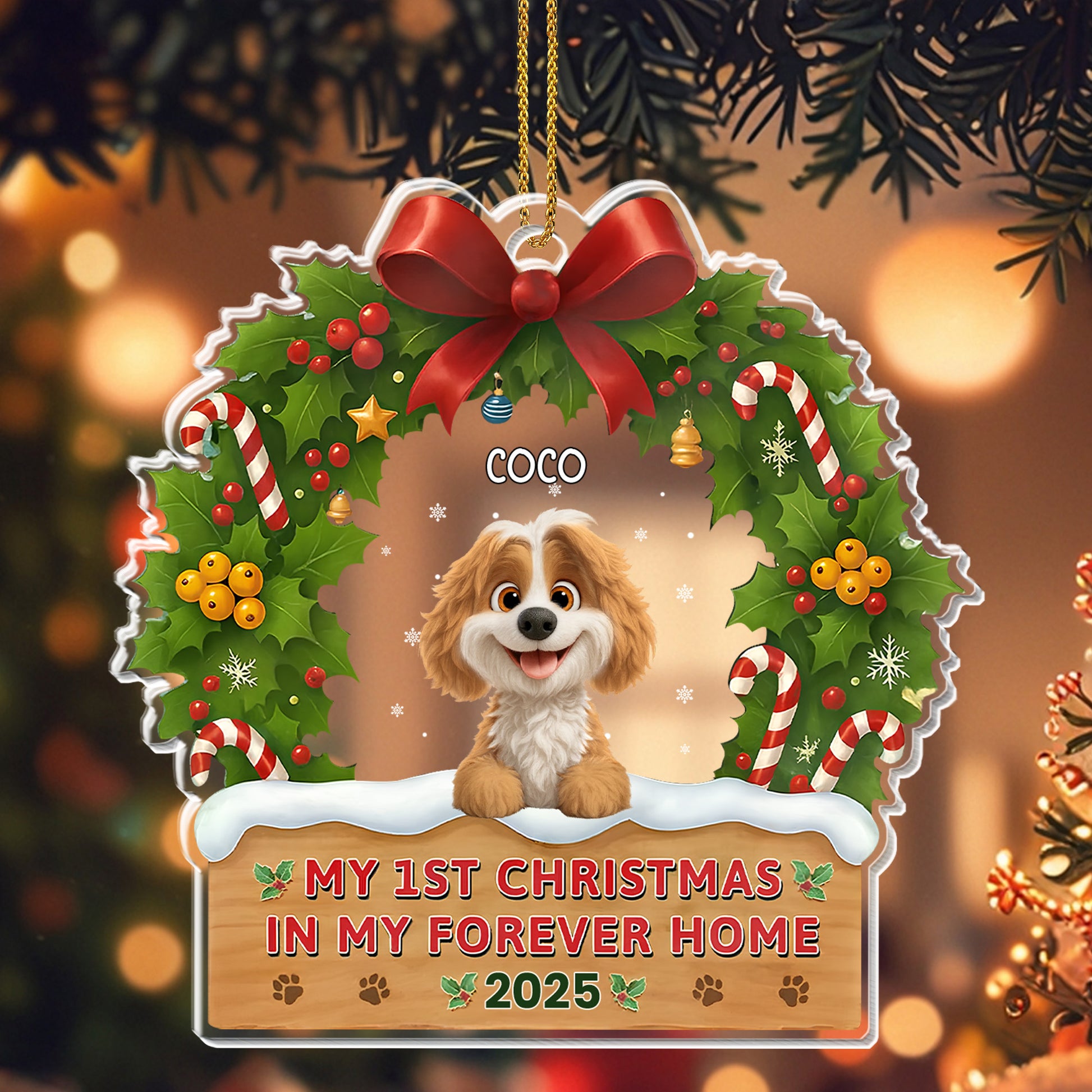 My 1st Christmas In My Forever Home Puppy Ornament