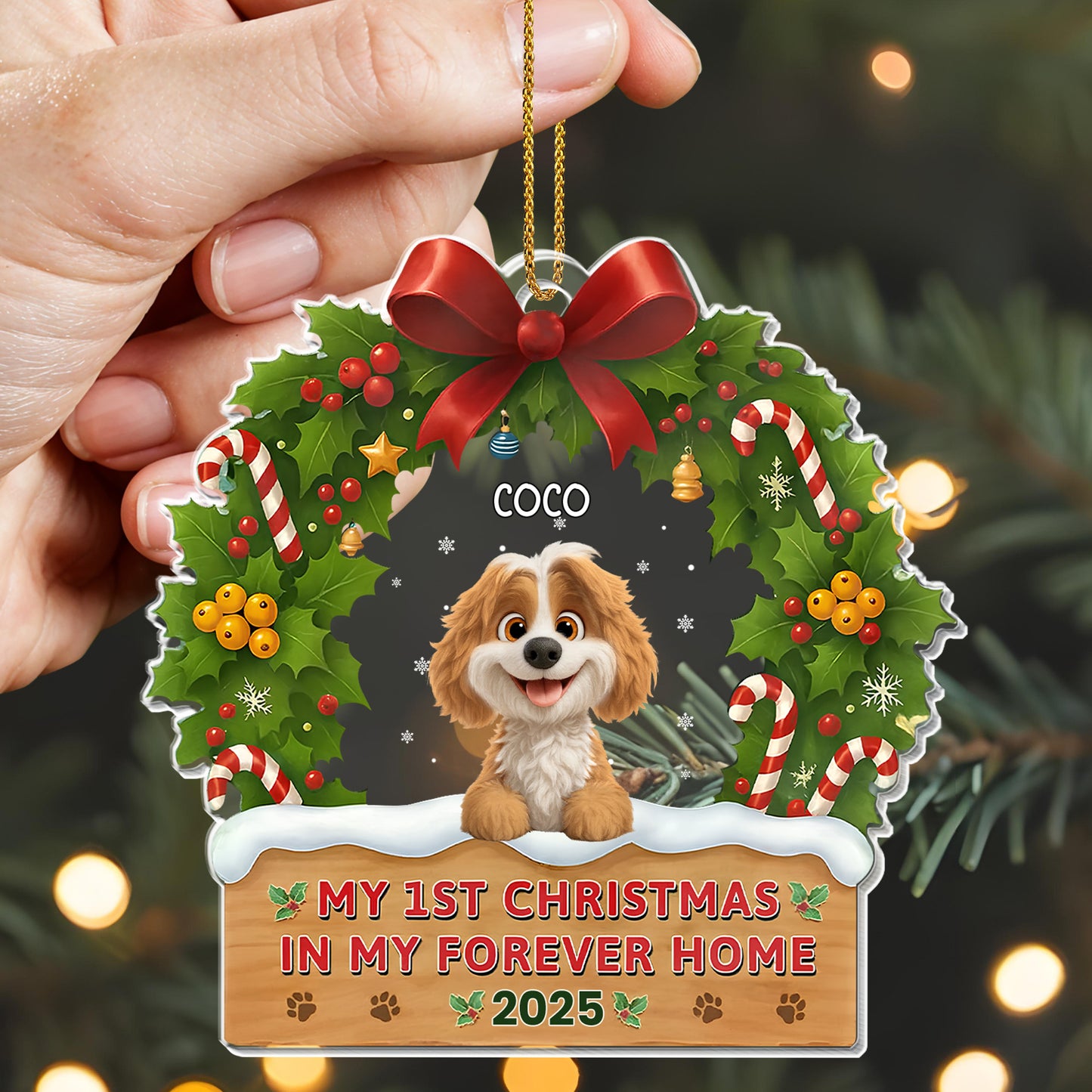 My 1st Christmas In My Forever Home Puppy Ornament