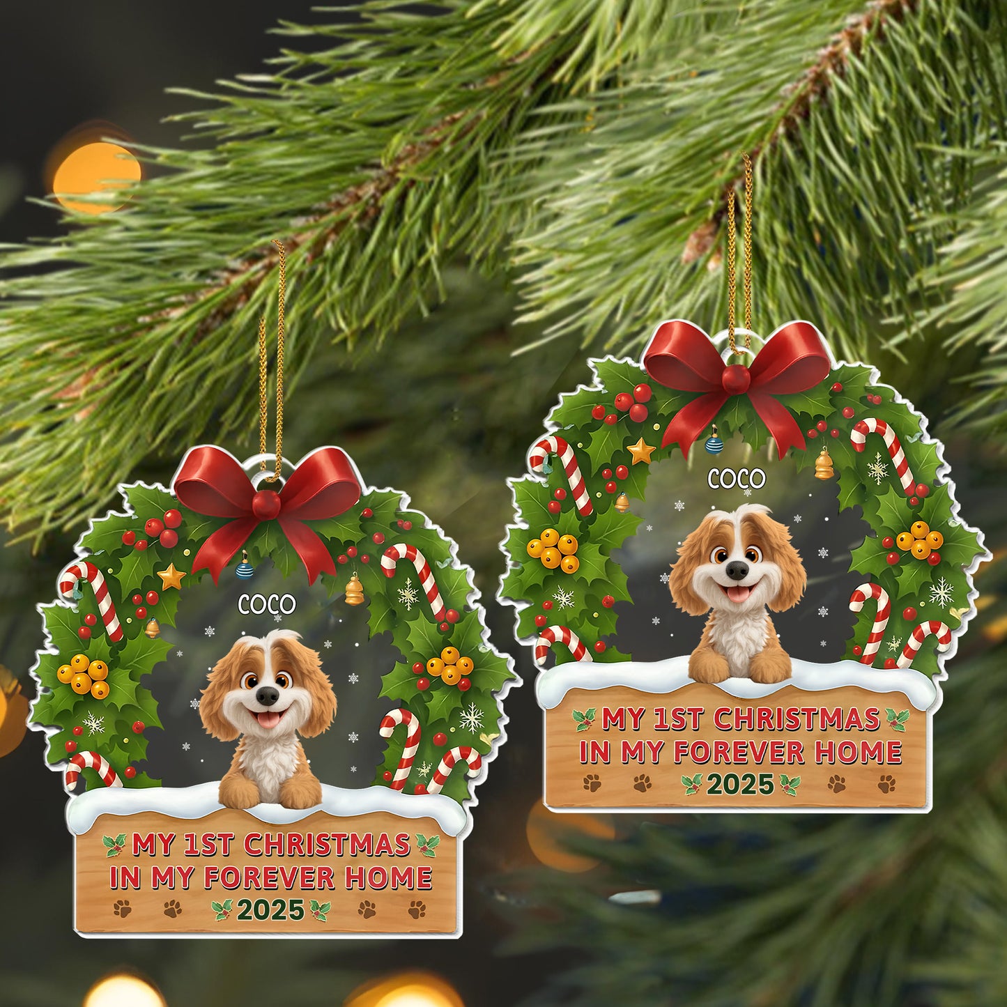 My 1st Christmas In My Forever Home Puppy Ornament