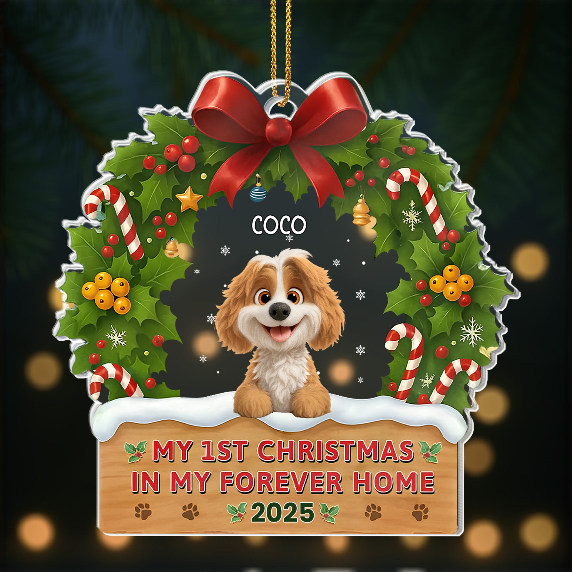My 1st Christmas In My Forever Home Puppy Ornament