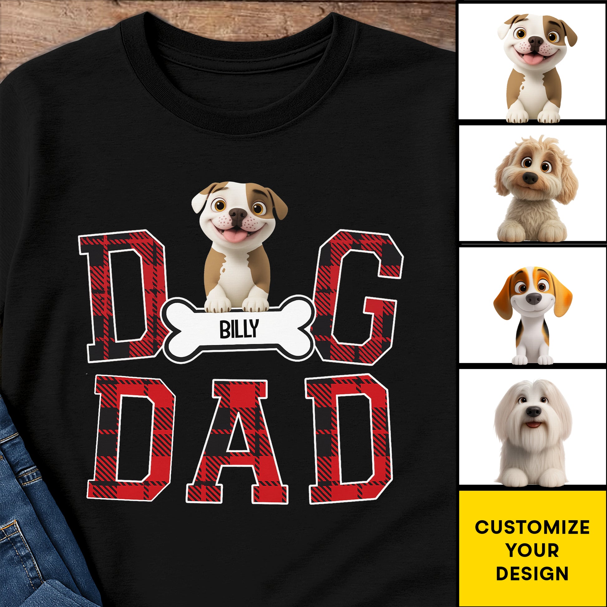 Dog Dad With Cute Dog And Bone