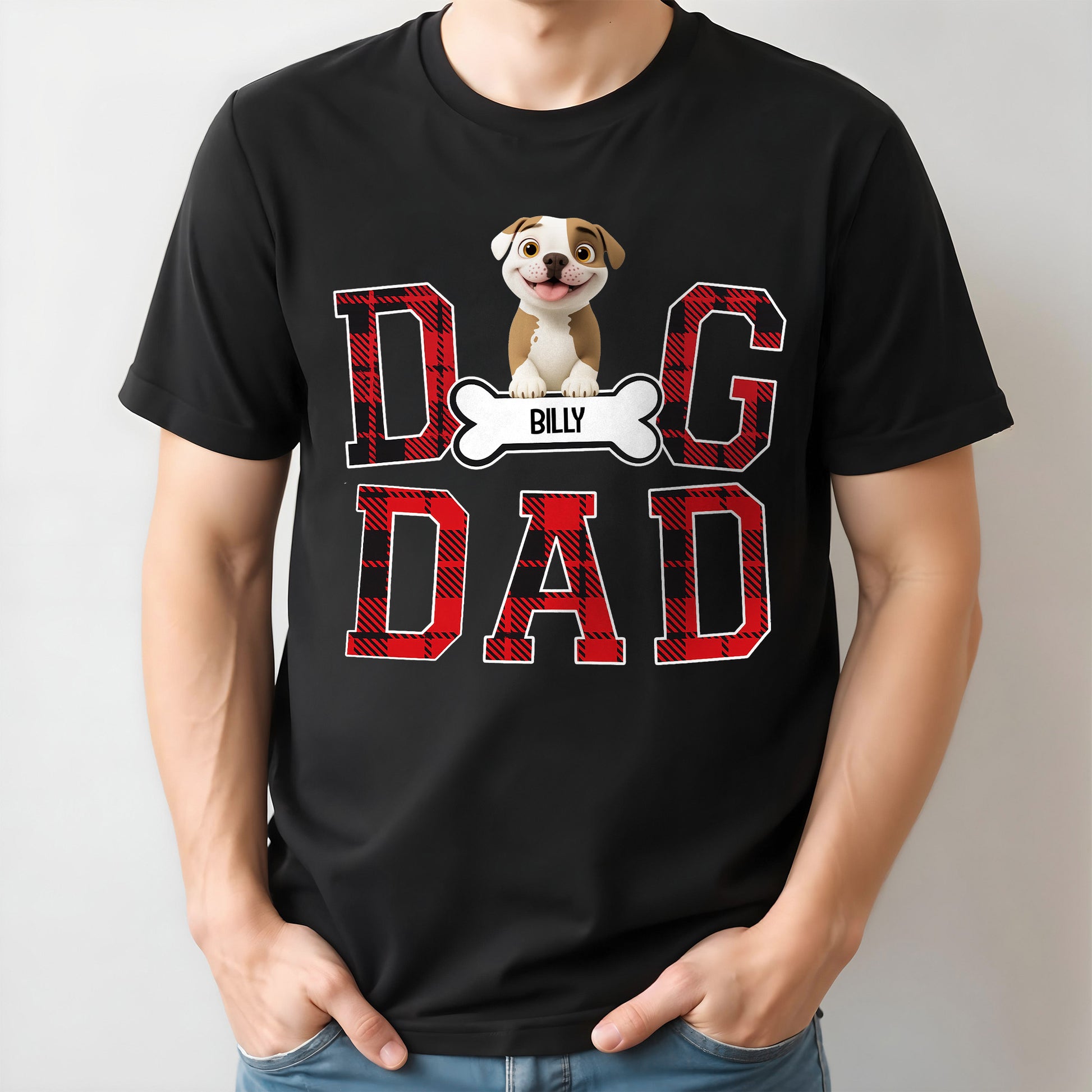 Dog Dad With Cute Dog And Bone