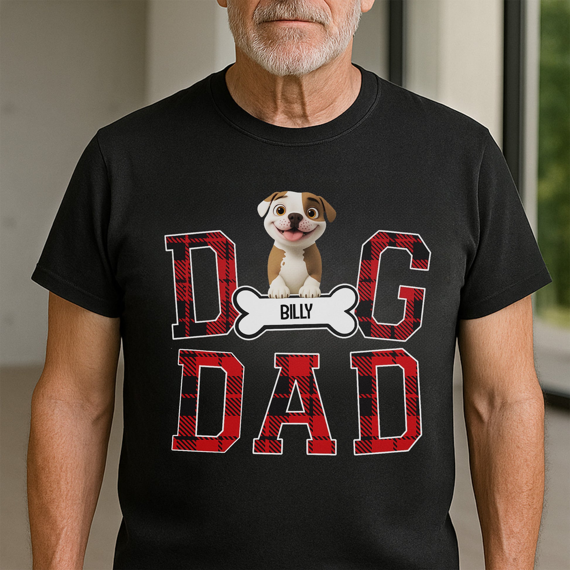 Dog Dad With Cute Dog And Bone