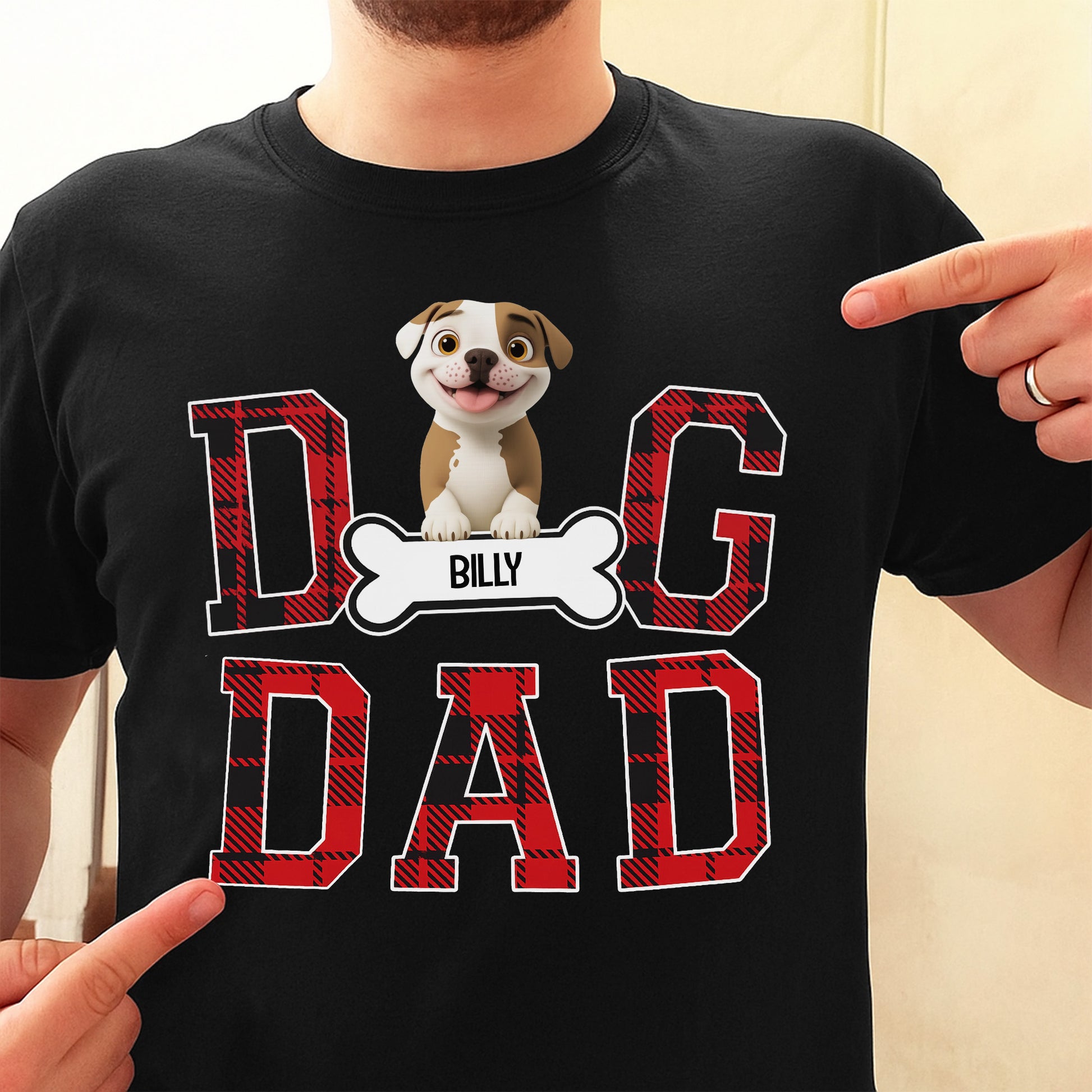 Dog Dad With Cute Dog And Bone