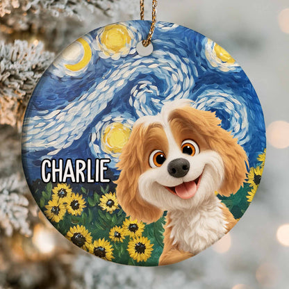 Celebrate Your Furry Friend Dog And Sunflowers Ornament