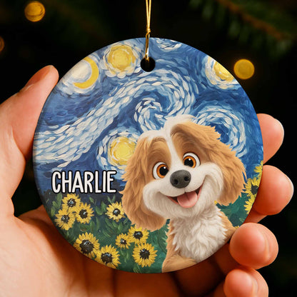 Celebrate Your Furry Friend Dog And Sunflowers Ornament