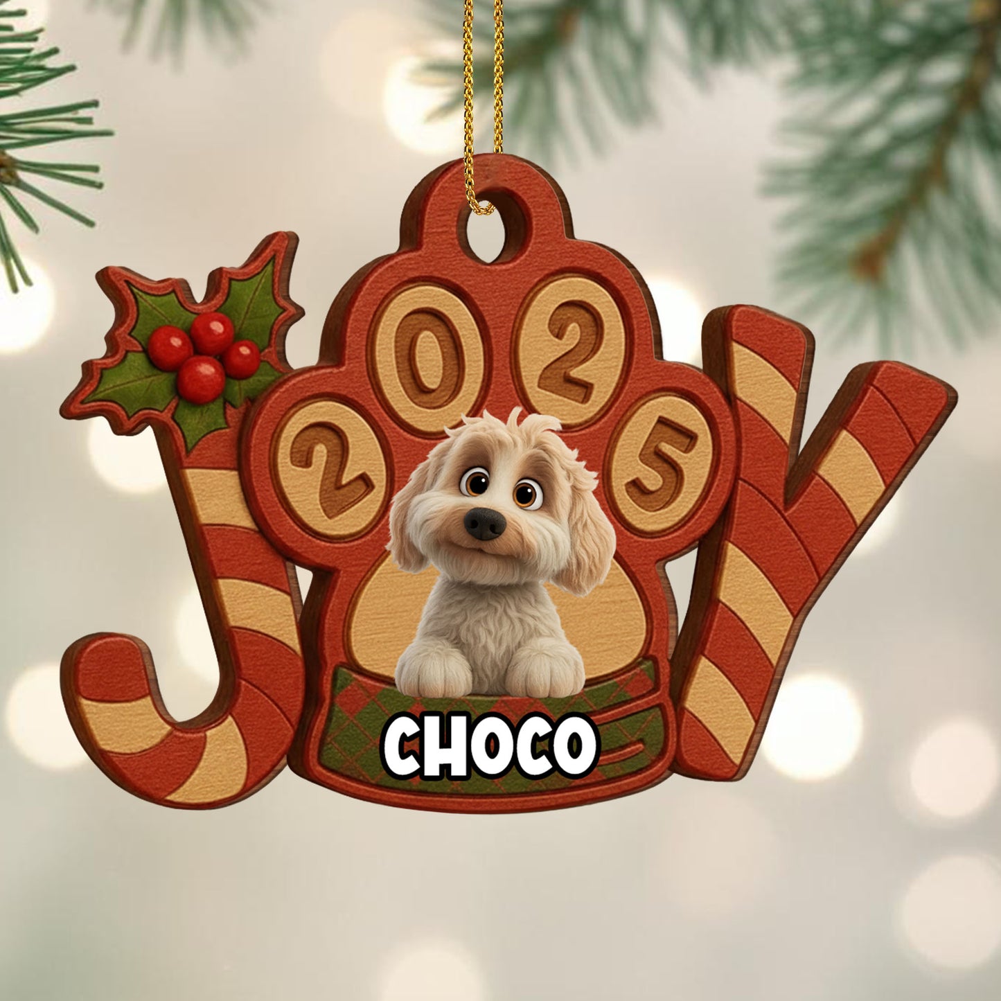 Celebrate Your Furry Friend, Dog, Holly, Candy Cane