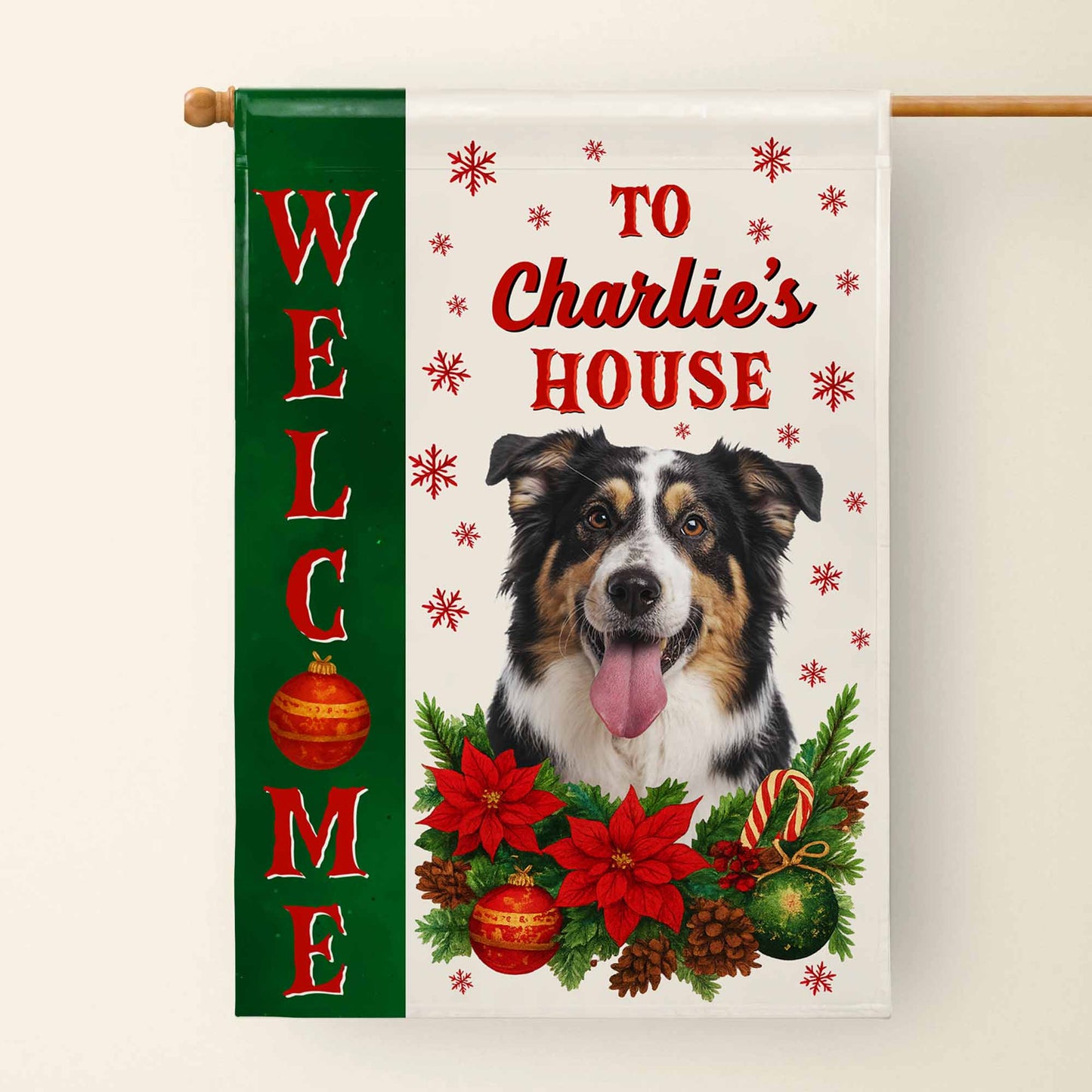 Welcome To Your Customized Holiday Home With Dog And Festive Decor