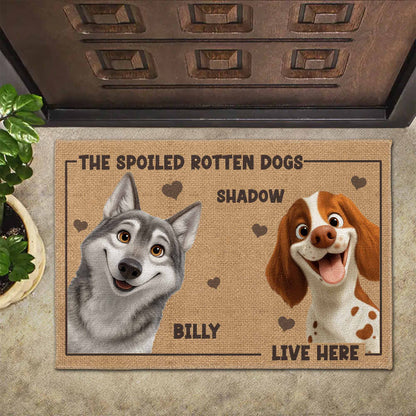 The Spoiled Rotten Dogs Live Here Doormat
