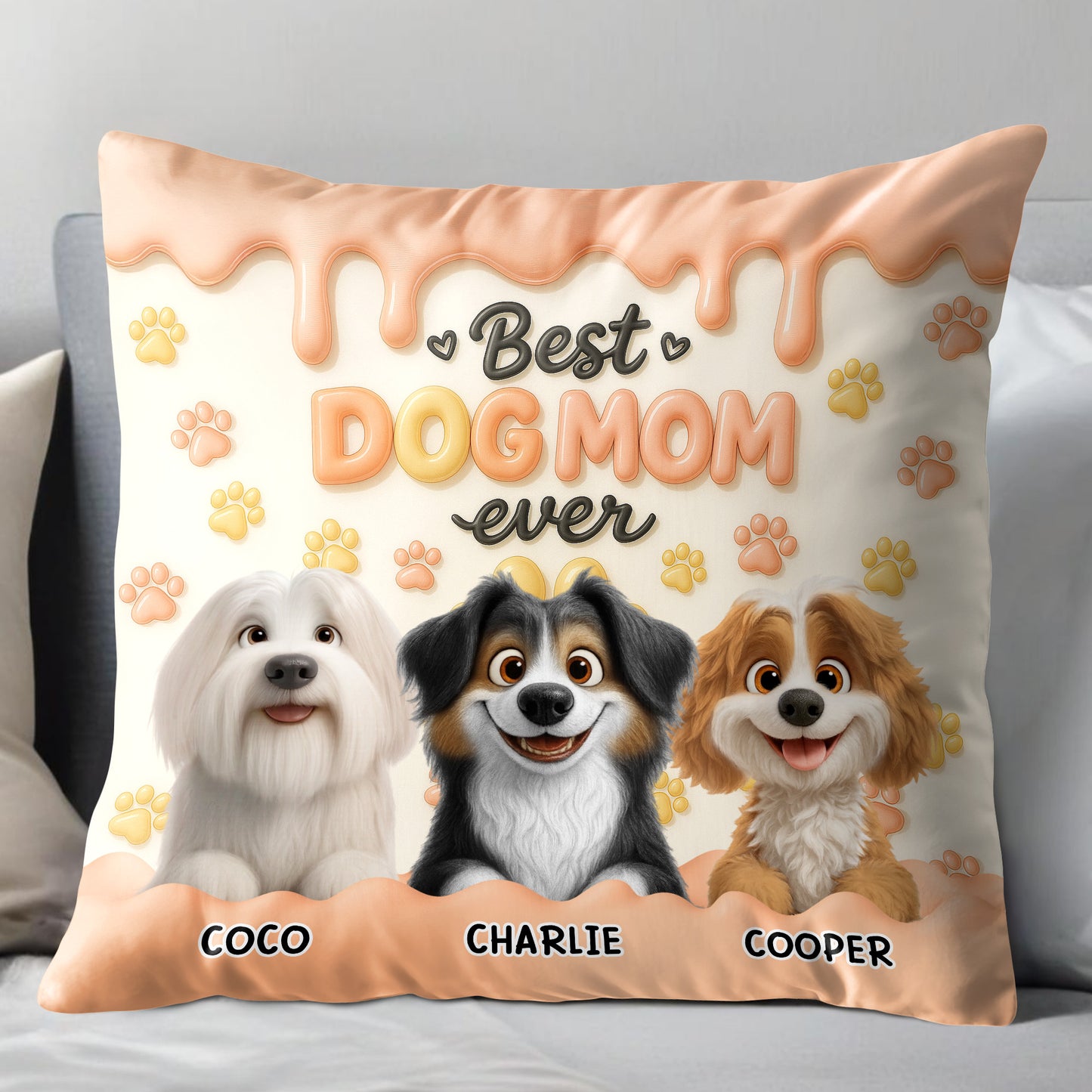 Best Dog Mom Ever With Cute Paw Prints