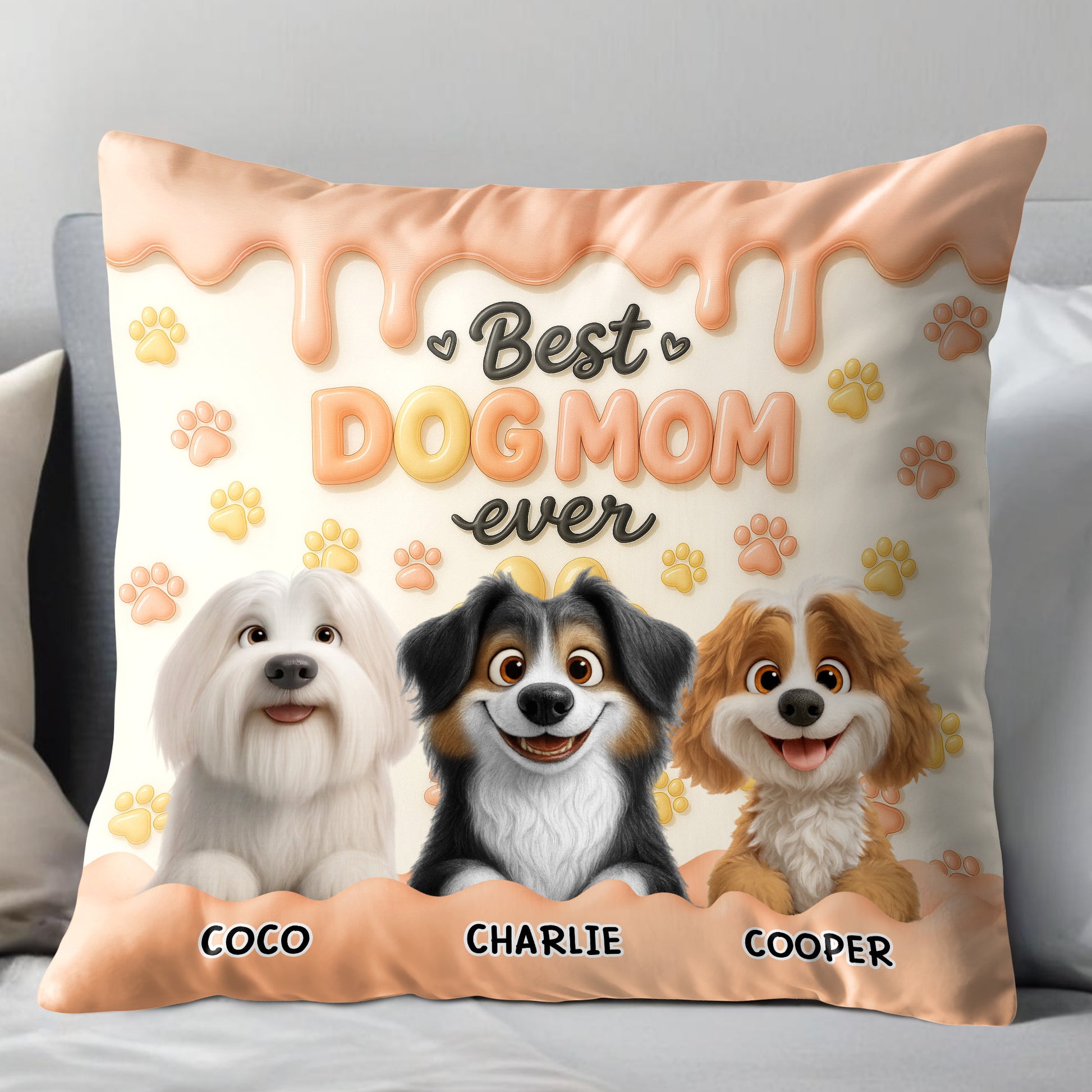 Best Dog Mom Ever With Cute Paw Prints