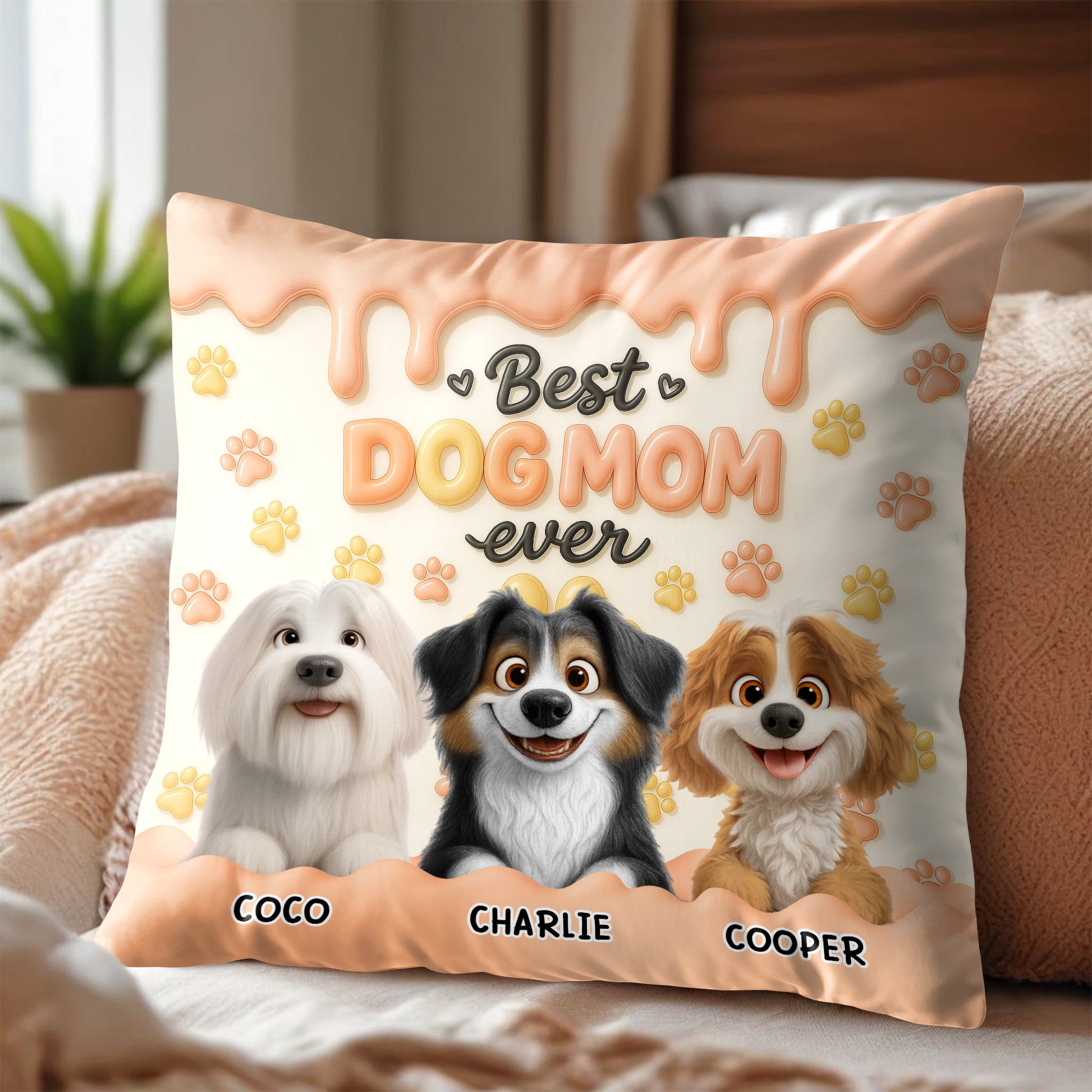 Best Dog Mom Ever With Cute Paw Prints