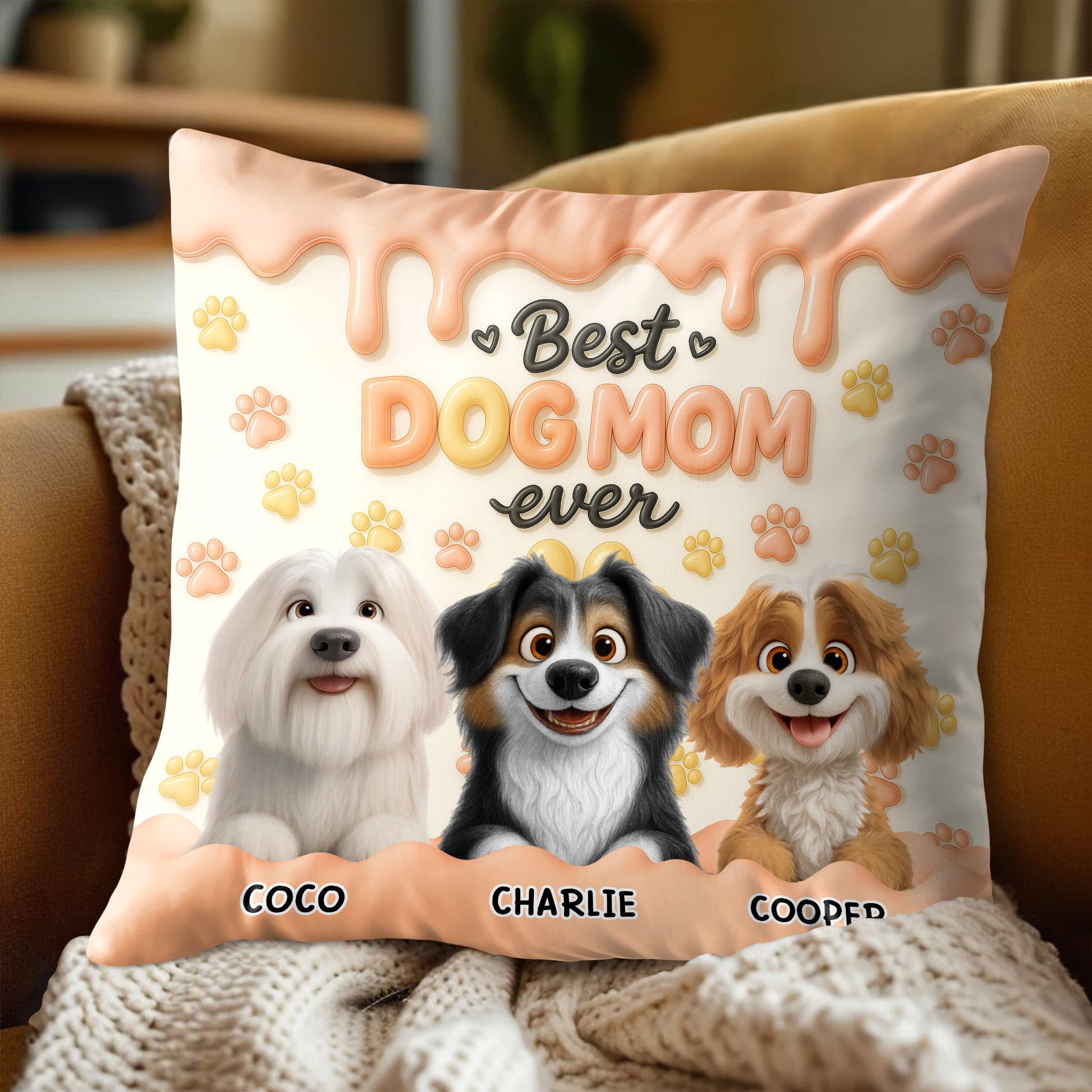 Best Dog Mom Ever With Cute Paw Prints