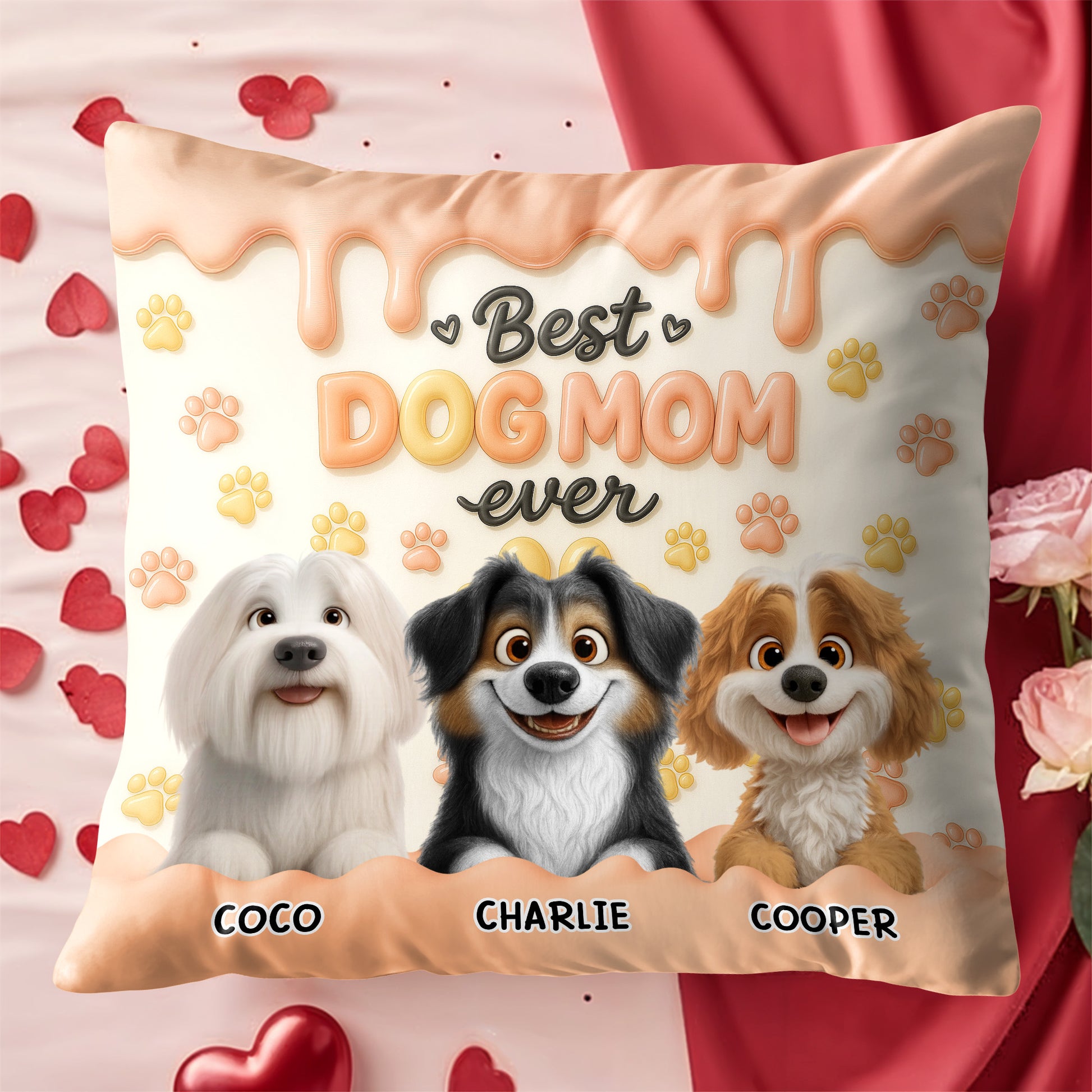 Best Dog Mom Ever With Cute Paw Prints