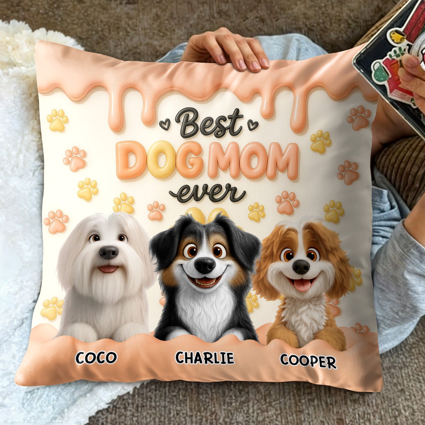 Best Dog Mom Ever With Cute Paw Prints