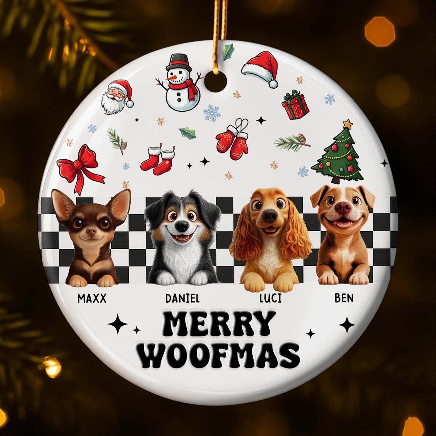 Merry Woofmas With Dogs And Christmas Cheer