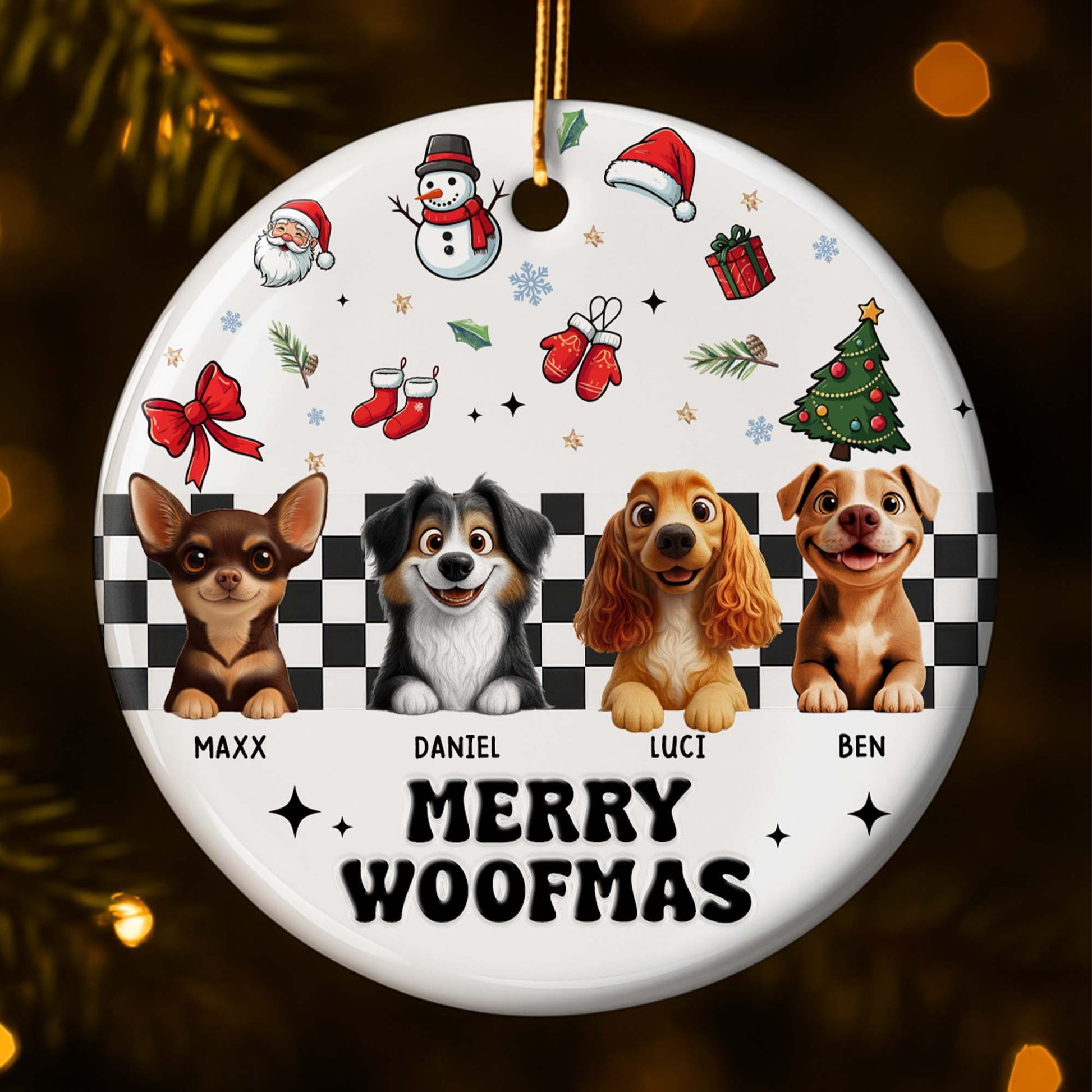 Merry Woofmas With Dogs And Christmas Cheer