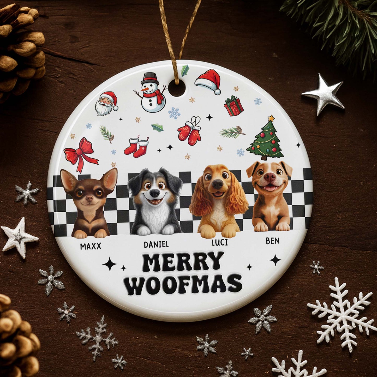 Merry Woofmas With Dogs And Christmas Cheer