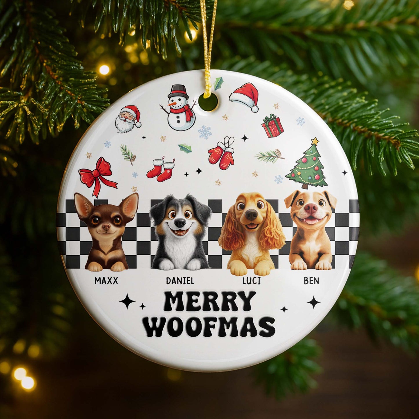 Merry Woofmas With Dogs And Christmas Cheer