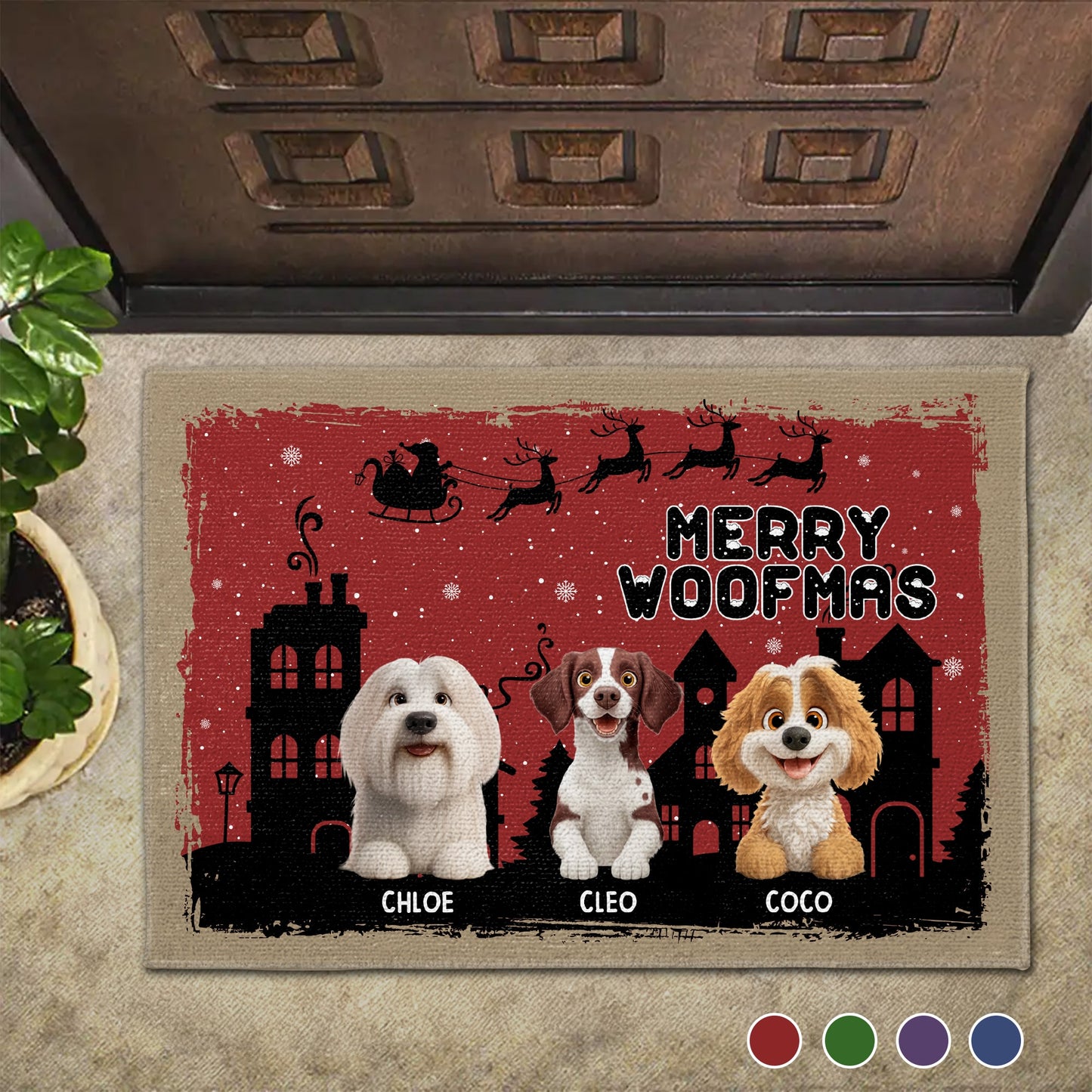 Merry Woofmas With Dogs and Holiday Themes