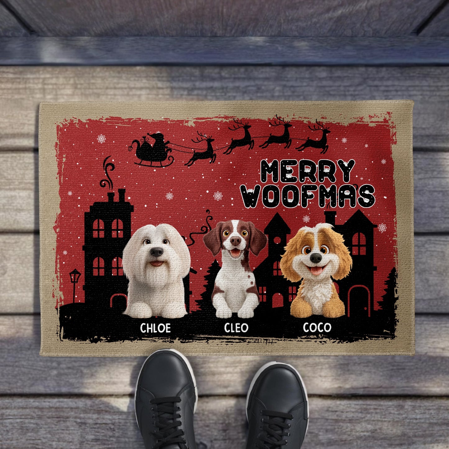 Merry Woofmas With Dogs and Holiday Themes