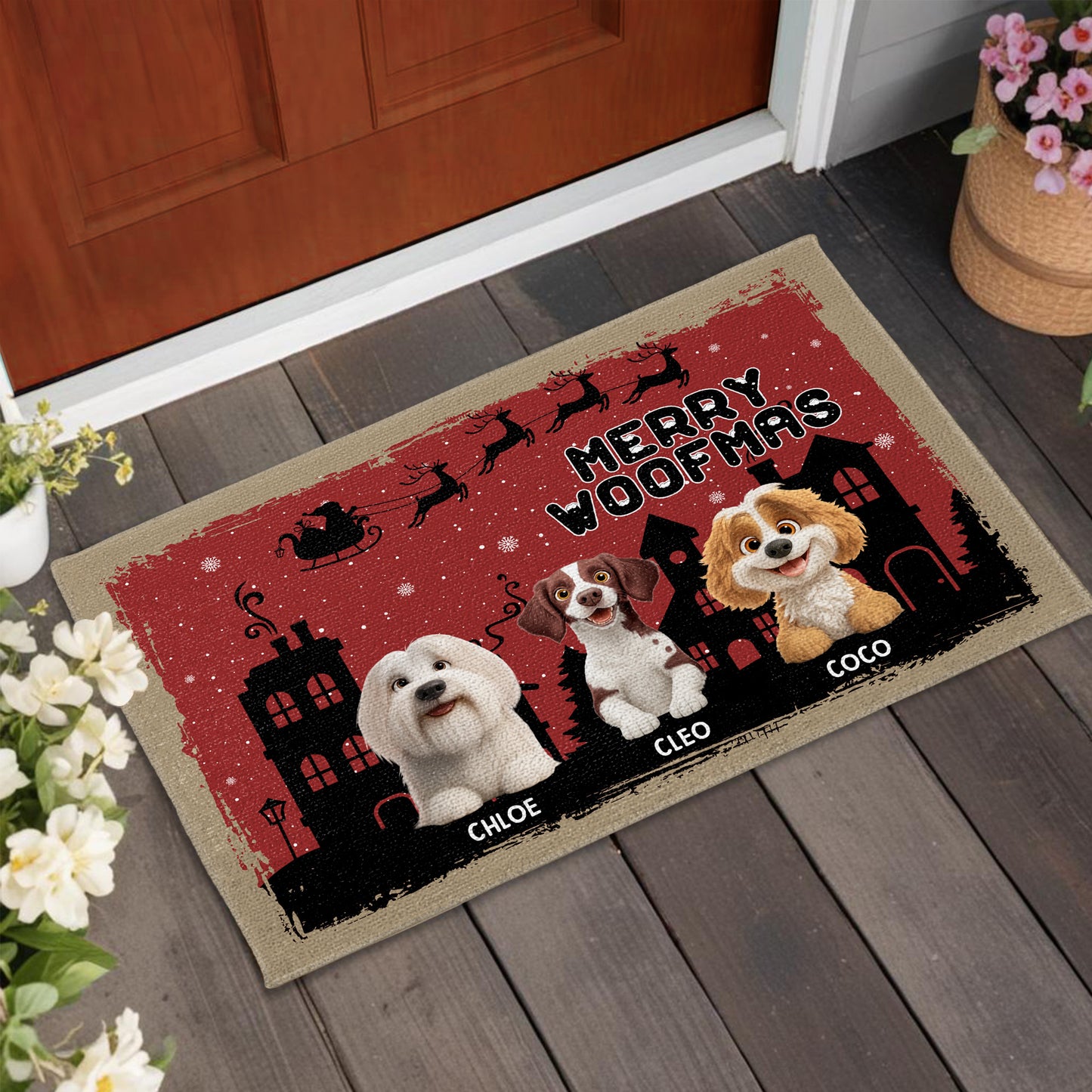 Merry Woofmas With Dogs and Holiday Themes