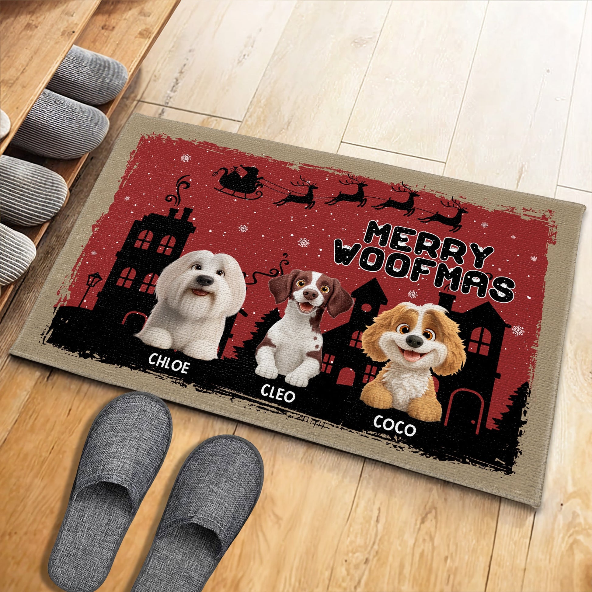 Merry Woofmas With Dogs and Holiday Themes