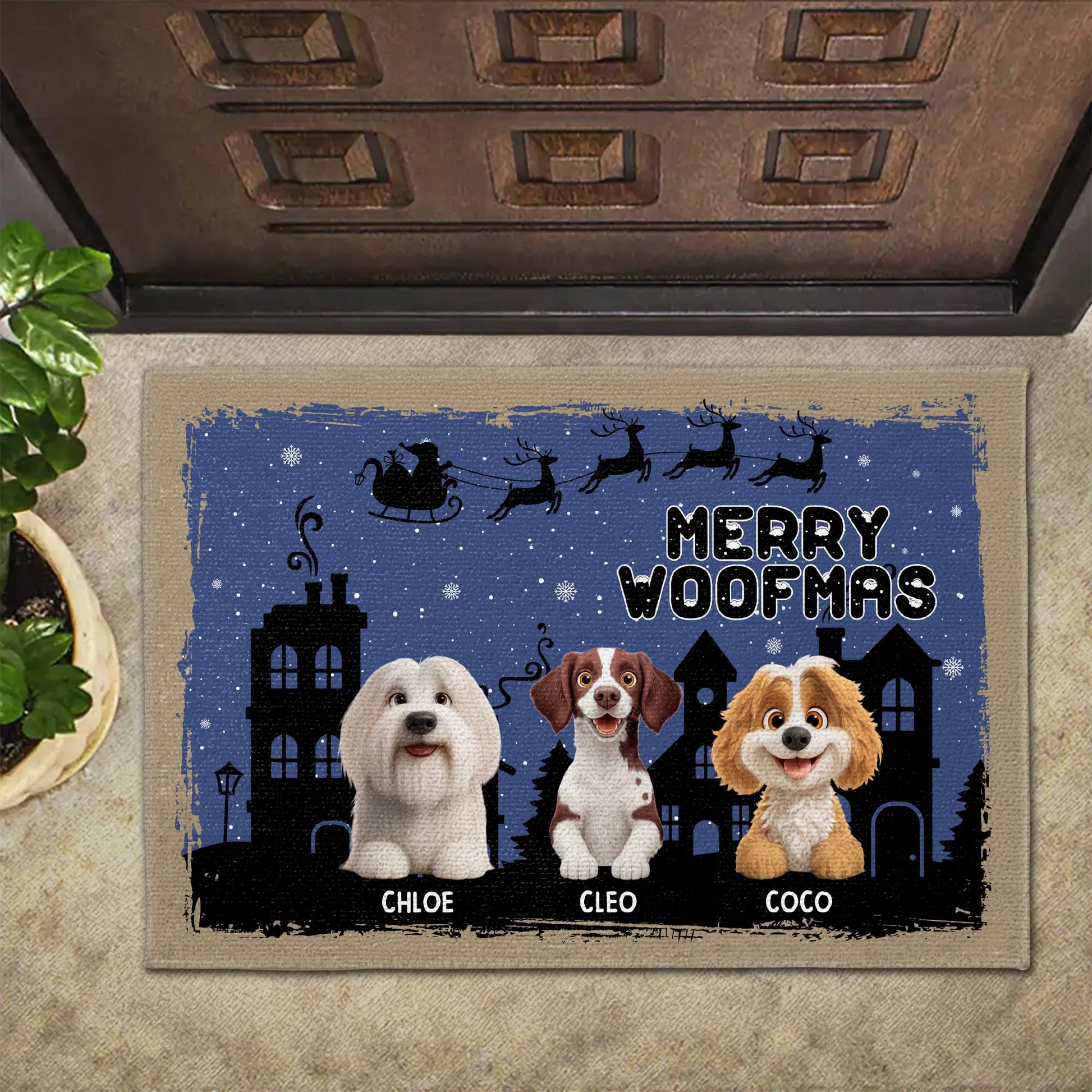 Merry Woofmas With Dogs and Holiday Themes