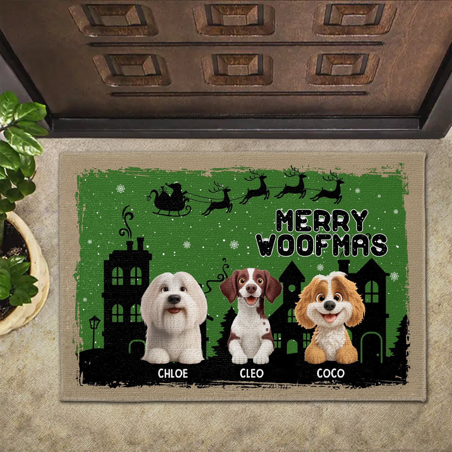 Merry Woofmas With Dogs and Holiday Themes