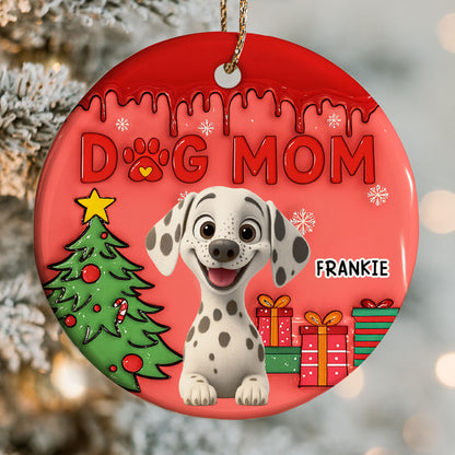 Dog Mom With Cute Puppy and Christmas Gifts