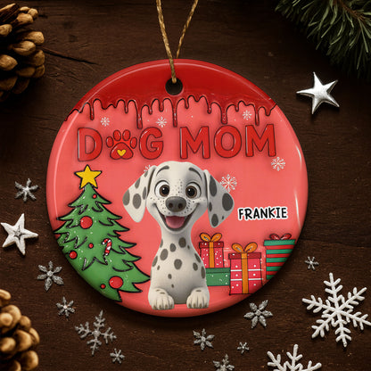 Dog Mom With Cute Puppy and Christmas Gifts